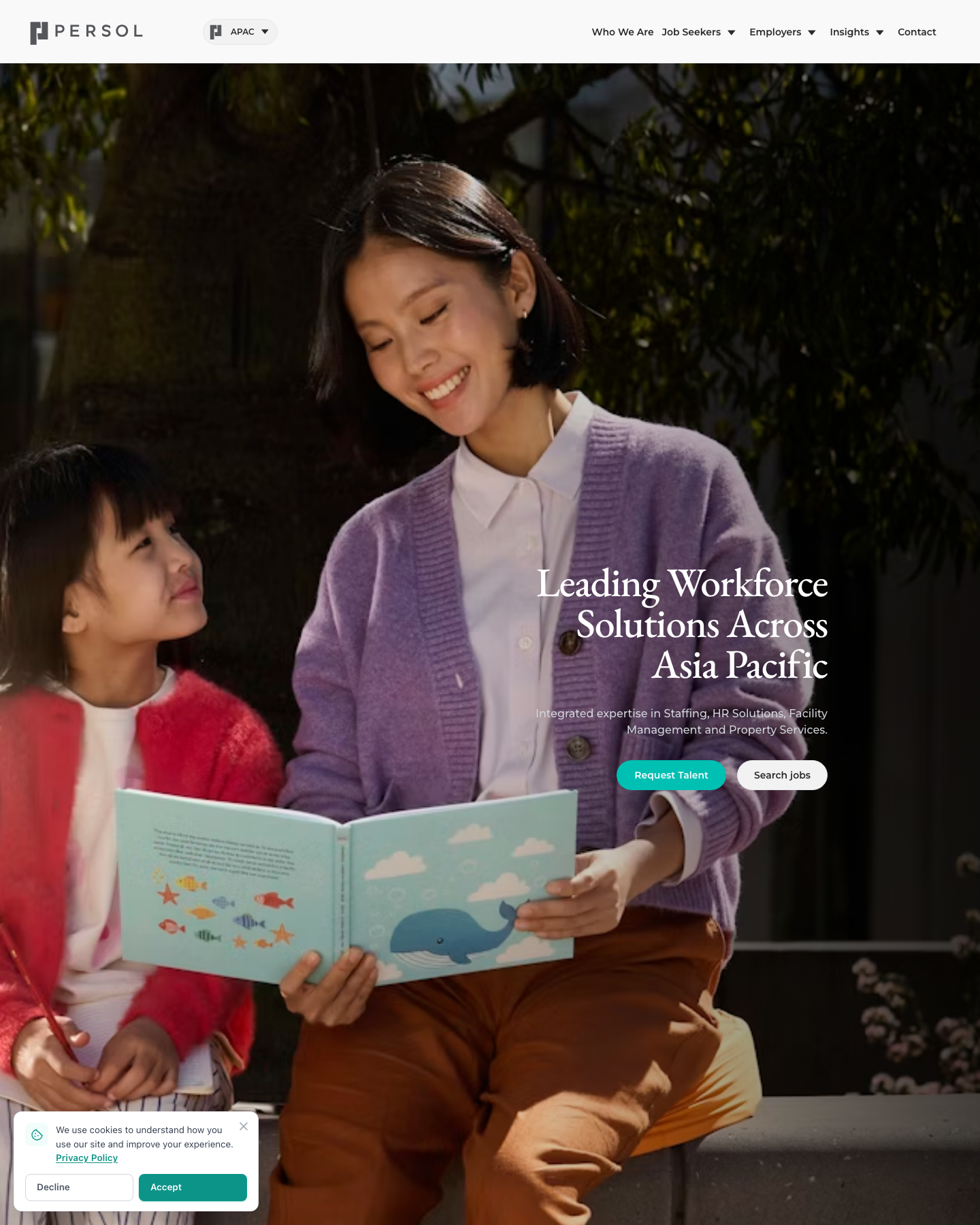 PERSOL APAC regional workforce solutions website homepage